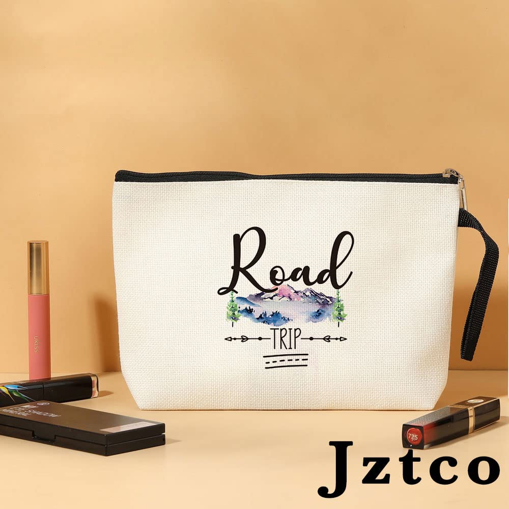 Jztco Travel Makeup Bag for Women - Perfect Girls Trip Gifts, Best Friend BFF Birthday & Christmas Present - Road Trip Essentials & Graduation Gift for Her - Ideal for Vacations, Beach Getaways & Weekend Adventures