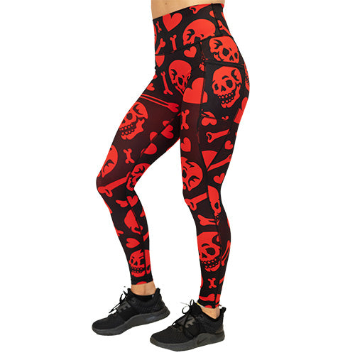 High Waist Yoga Leggings for Women - Soft & Stretchy Workout Pants | Bleeding Love Print | Perfect for Gym, Running & Lounge Wear