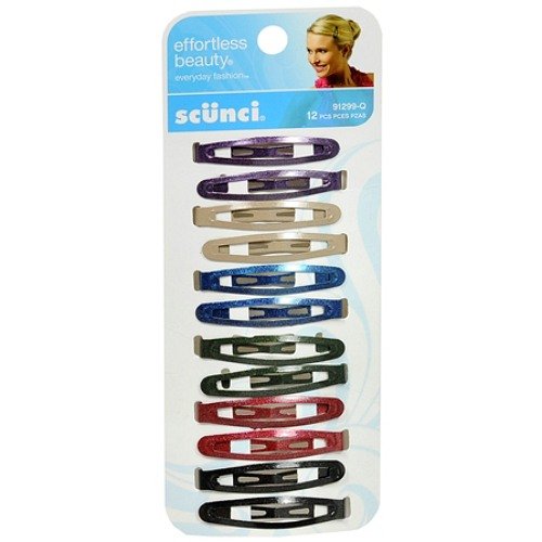 Scunci Effortless Beauty Hair Clips - 12 Pack | Non-Slip Hair Accessories for Women & Girls | Perfect for School, Work, and Everyday Styling