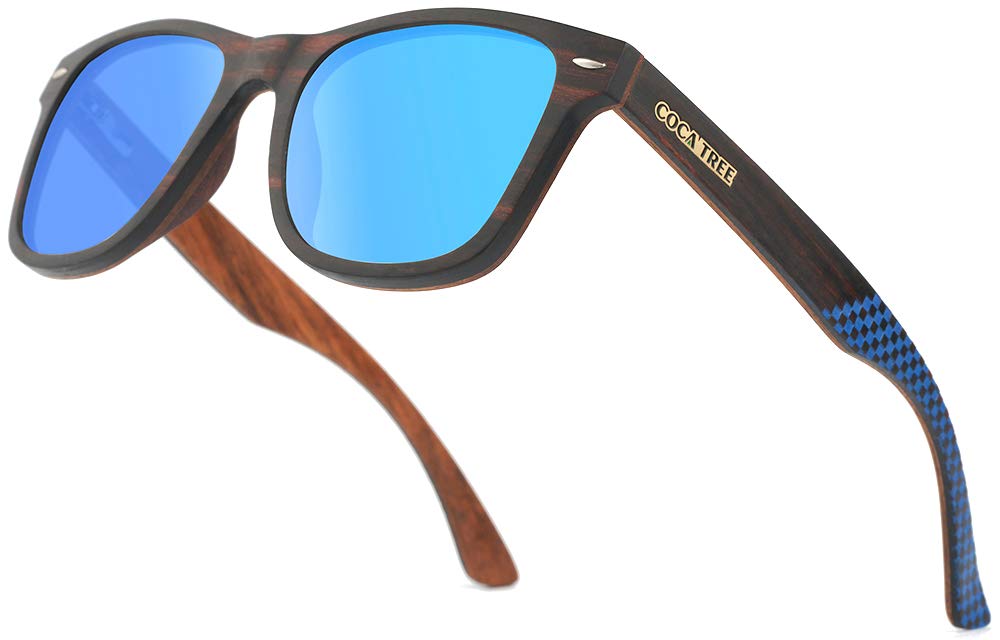Polarized Wood Sunglasses for Men & Women - HD Mirror Lens, UV Protection, Classic Retro Style - Perfect for Driving, Outdoor Activities & Fashion Accessories