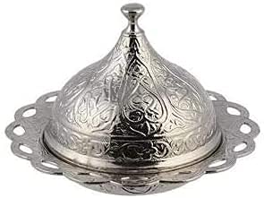 27-Piece Turkish Greek Arabic Coffee Espresso Cup & Saucer Set - Elegant Silver Floral (Gelincik) Design for Home, Cafe & Gift Giving - Perfect for Traditional Coffee Ceremonies & Entertaining Guests