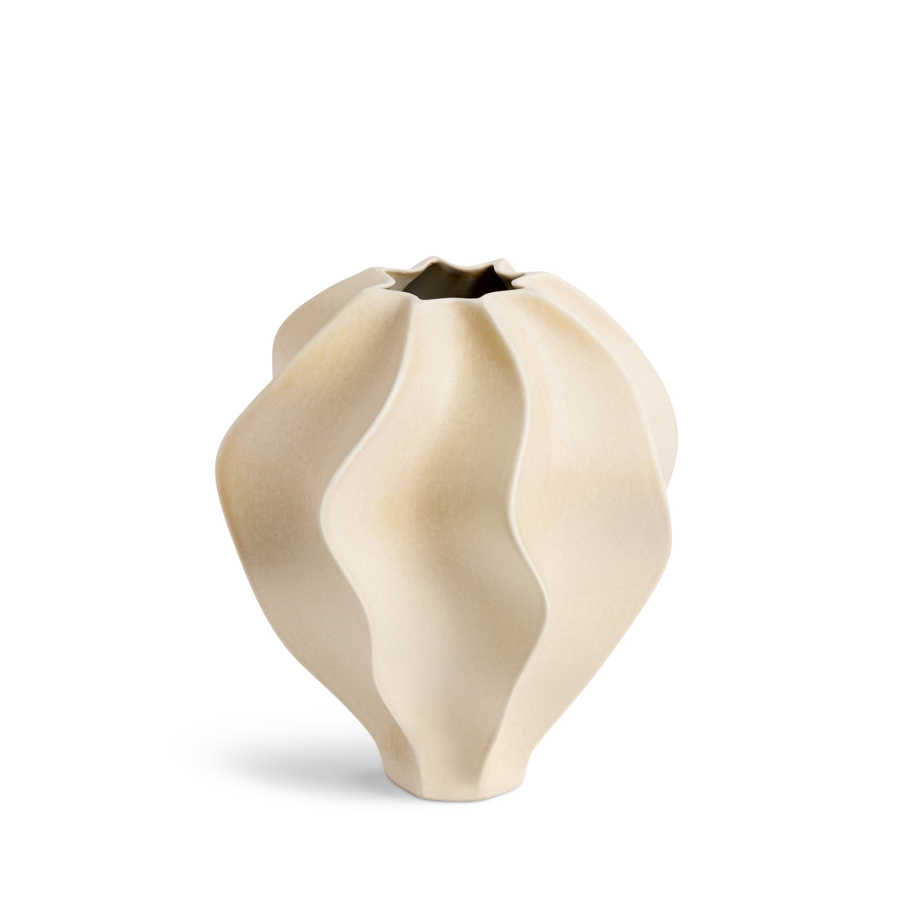 Douro Vase Oat Medium - Modern Ceramic Home Decor for Living Room, Bedroom & Office