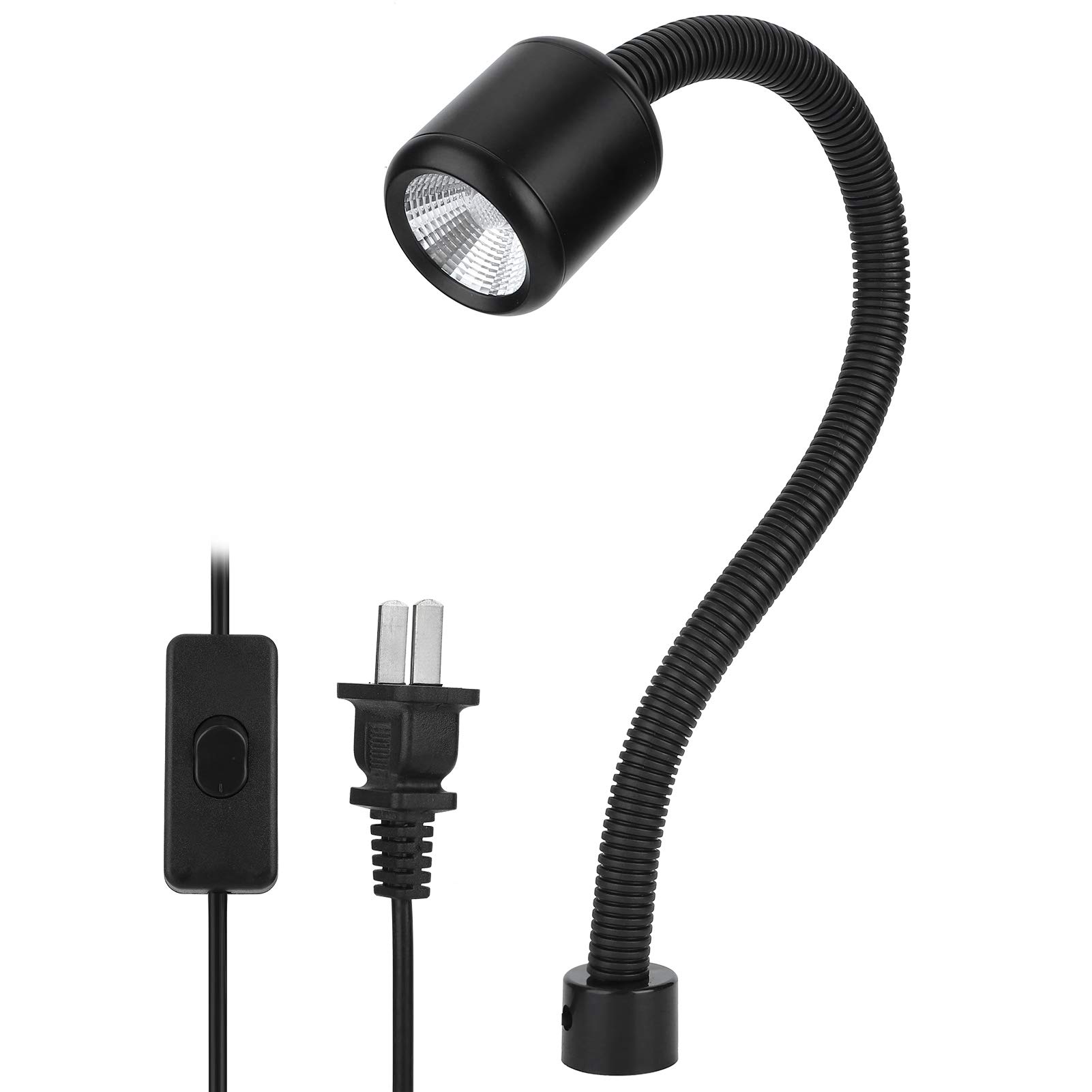 360° Adjustable LED Work Light - 12W Flexible Gooseneck Machine Lamp with Heat-Resistant Design for Auto Repair, Parts Maintenance & Reading (Workshop/Home/Garage Use)