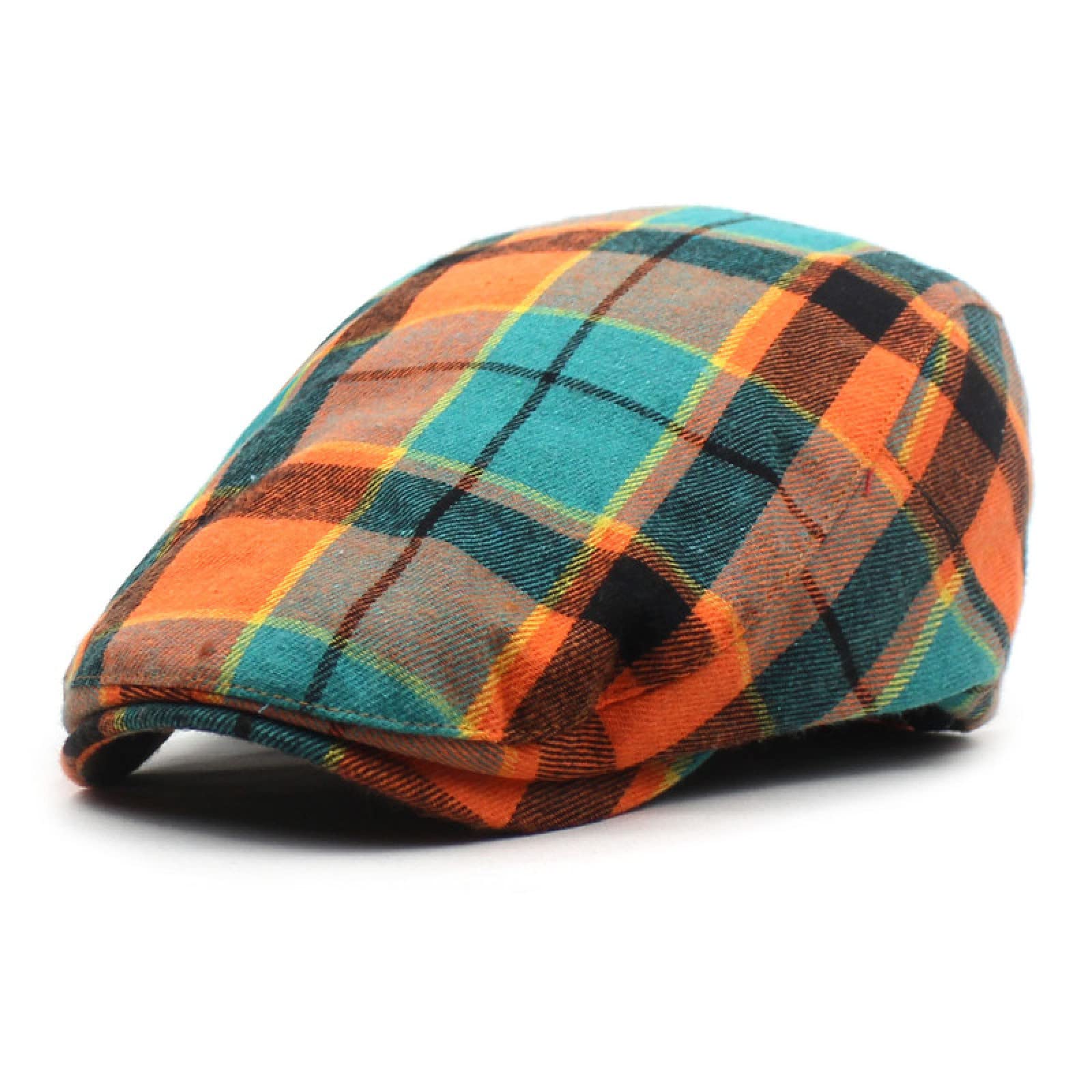 Men's Plaid Cotton Newsboy Hats - Spring Summer Flat Peaked Cap & Painter Beret for Women | Casual Outdoor, Golf, Fishing, Vintage Fashion Accessory