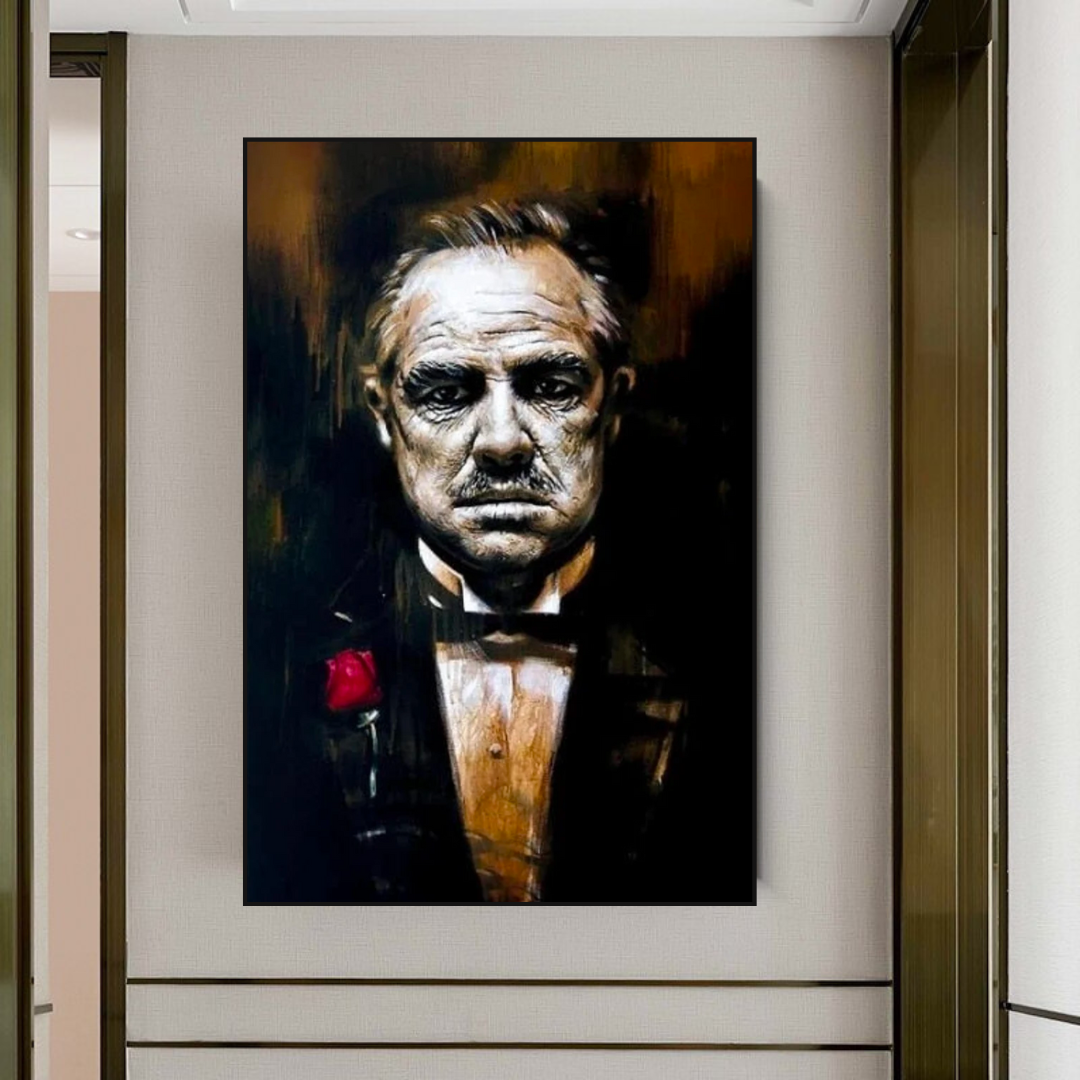 The Godfather Movie Canvas Wall Art - Iconic Film Poster Print for Home & Office Decor - Perfect for Living Room, Bedroom, or Man Cave