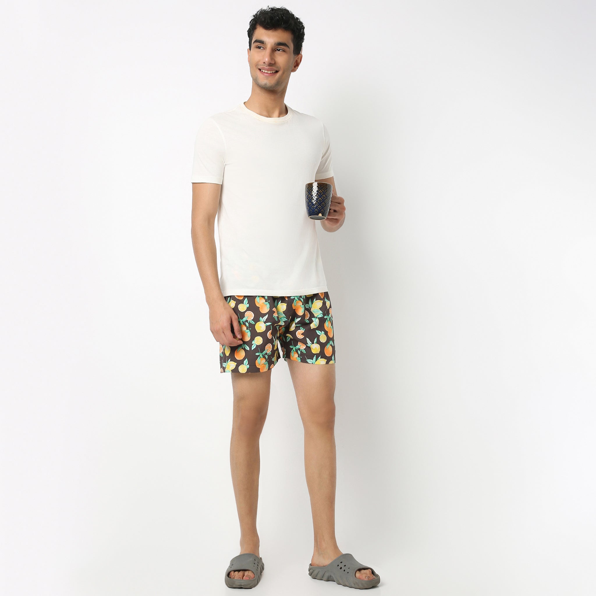 Men's Comfort Cotton Boxer Briefs with Soft Viscose Lining - Digital Printed Underwear for Everyday Wear & Lounge