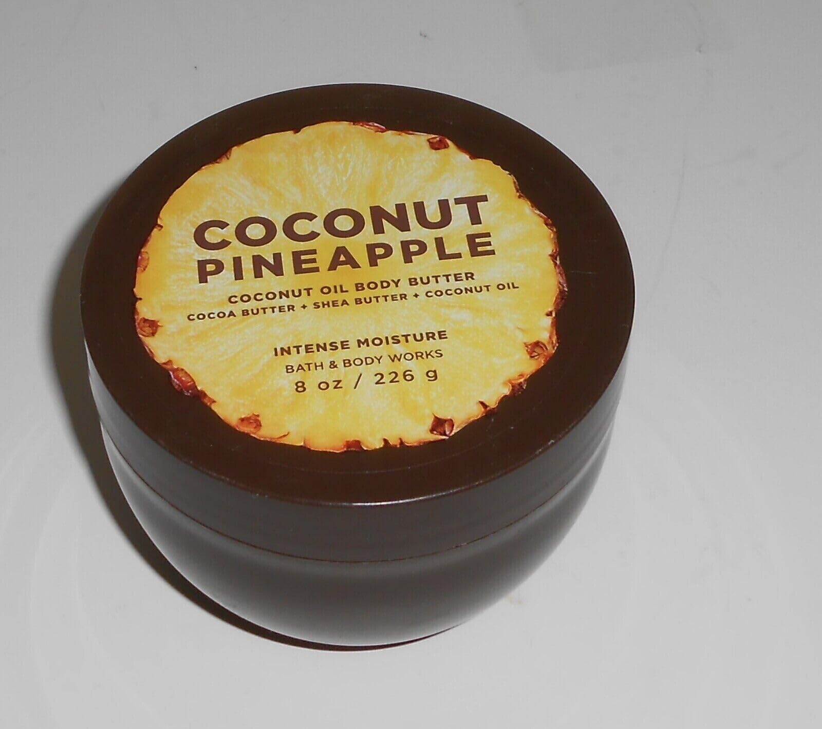 Organic Coconut Pineapple Body Butter - Deep Moisturizing Cream for Dry Skin, 8 oz - Perfect for Hydrating Hands, Feet & Elbows After Shower or Before Bed