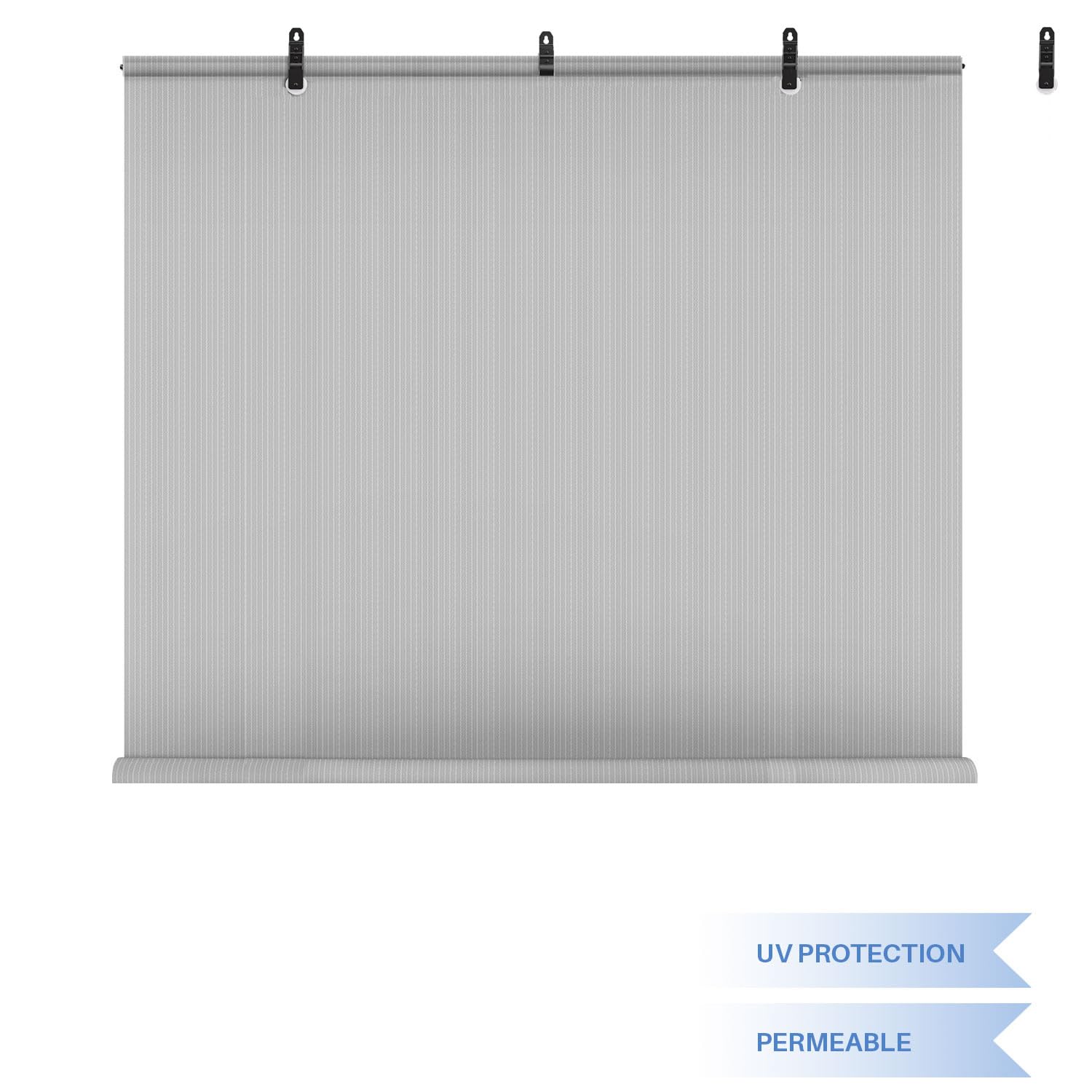 E&K Sunrise 8' Wide x 6' High Outdoor Roller Shade - UV Blocking Sun Shade for Patio, Porch, Backyard, Gazebo, Deck & Pergola (Gray) | Perfect for Sun Protection and Privacy in Outdoor Living Spaces
