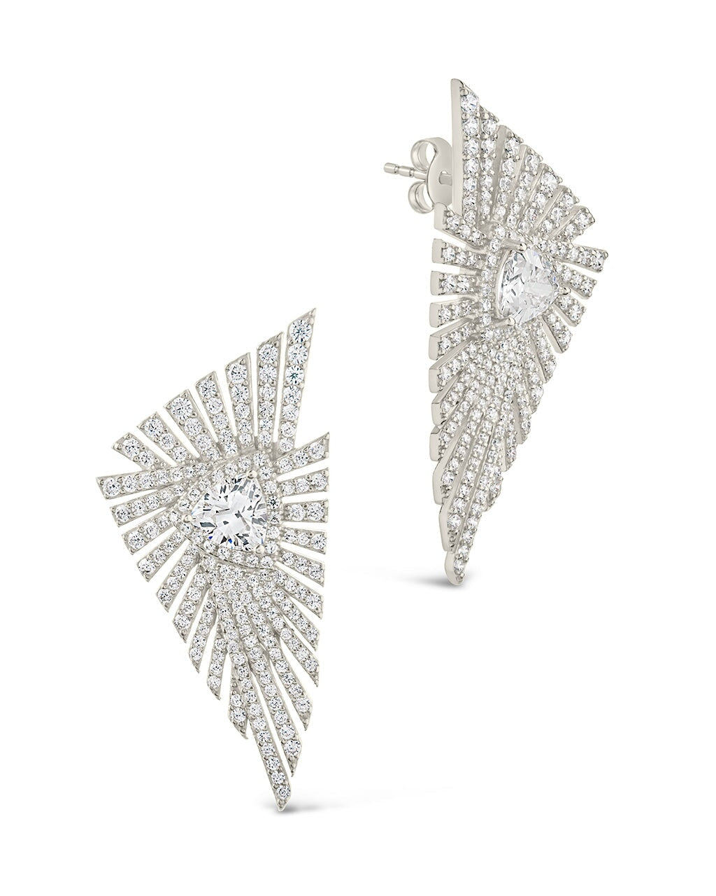 Rosanne CZ Statement Stud Earrings for Women - Sparkling Cubic Zirconia Earrings for Party, Wedding & Evening Wear