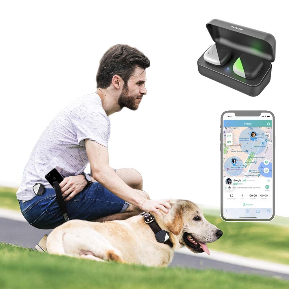 PETFON GPS Dog Tracker - No Monthly Fee, Real-Time Pet Tracking with App Control for Dogs | Waterproof & Lightweight for Outdoor Adventures, Hiking, and Daily Walks