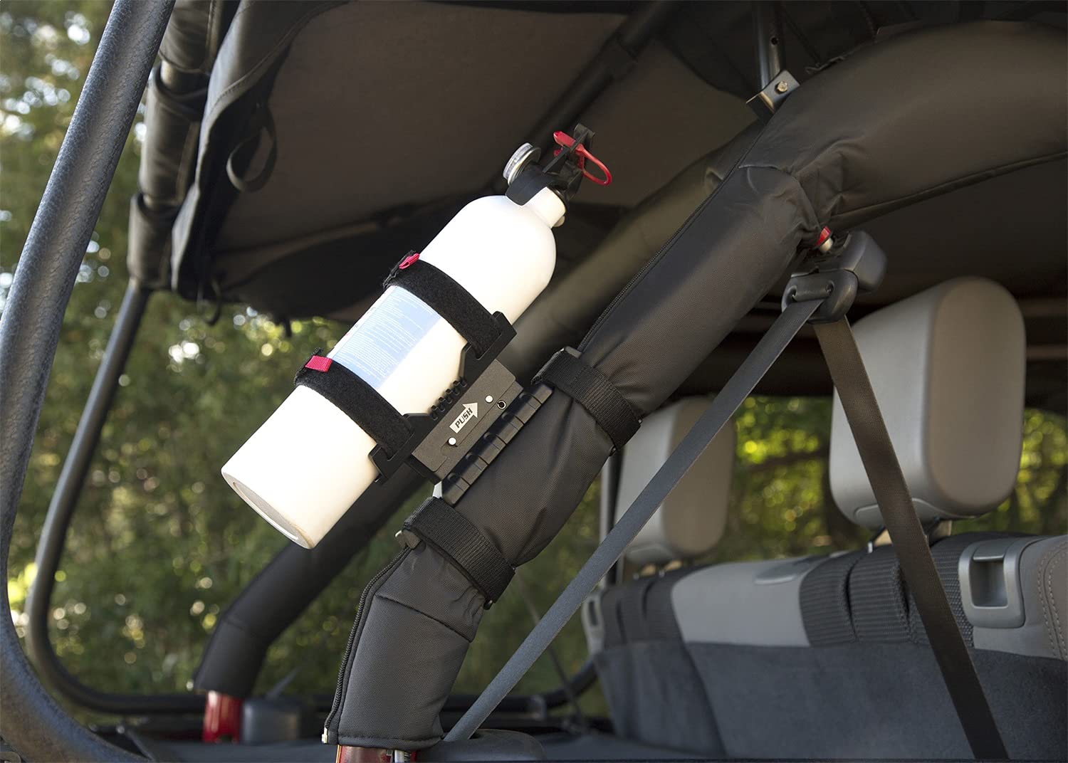 Rugged Ridge Elite Fire Extinguisher Holder for Jeep CJ, Wrangler YJ TJ JK JL & Gladiator JT (1976-2025) | Heavy Duty Off-Road Safety Mount | Perfect for Trail Riding & Emergency Preparedness