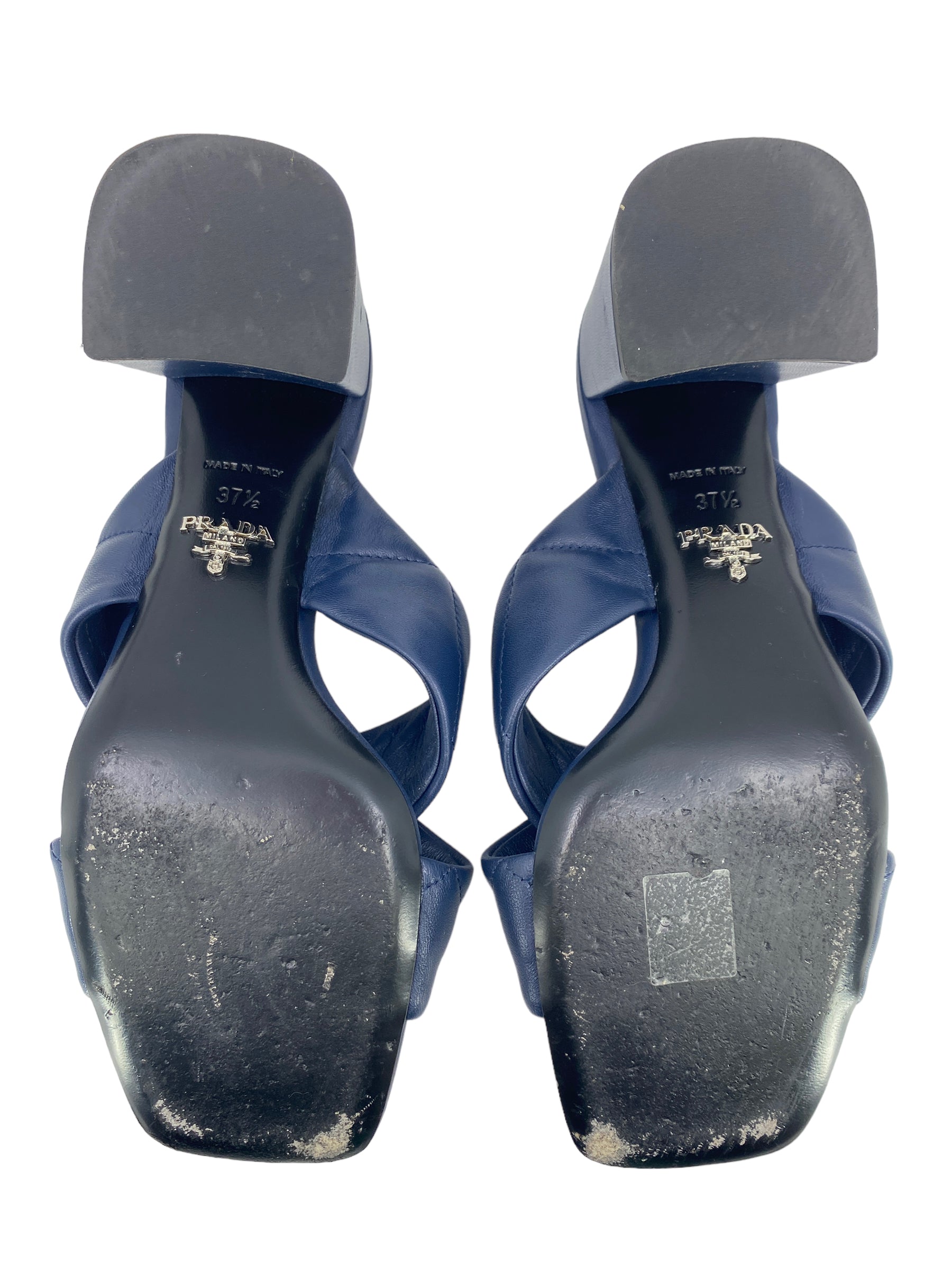 Prada Baltico Quilted Leather Strap Mule Shoes Size 7.5 for Women | Luxury Designer Slip-On Mules for Casual Wear & Office Outfits