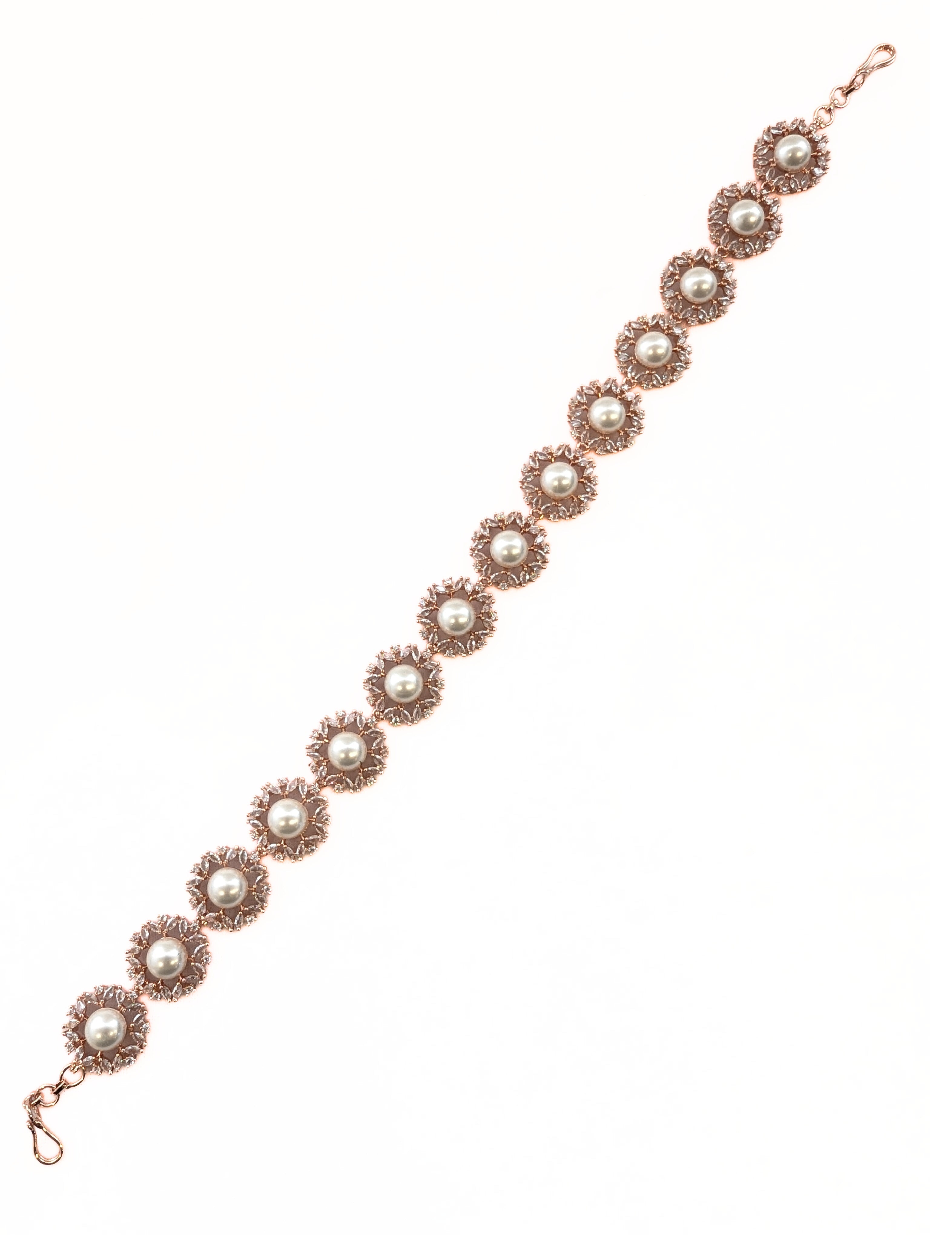 Isha CZ & Pearl Sheeshphool Headpiece - Bohemian Bridal Hair Accessory for Weddings, Parties & Festivals