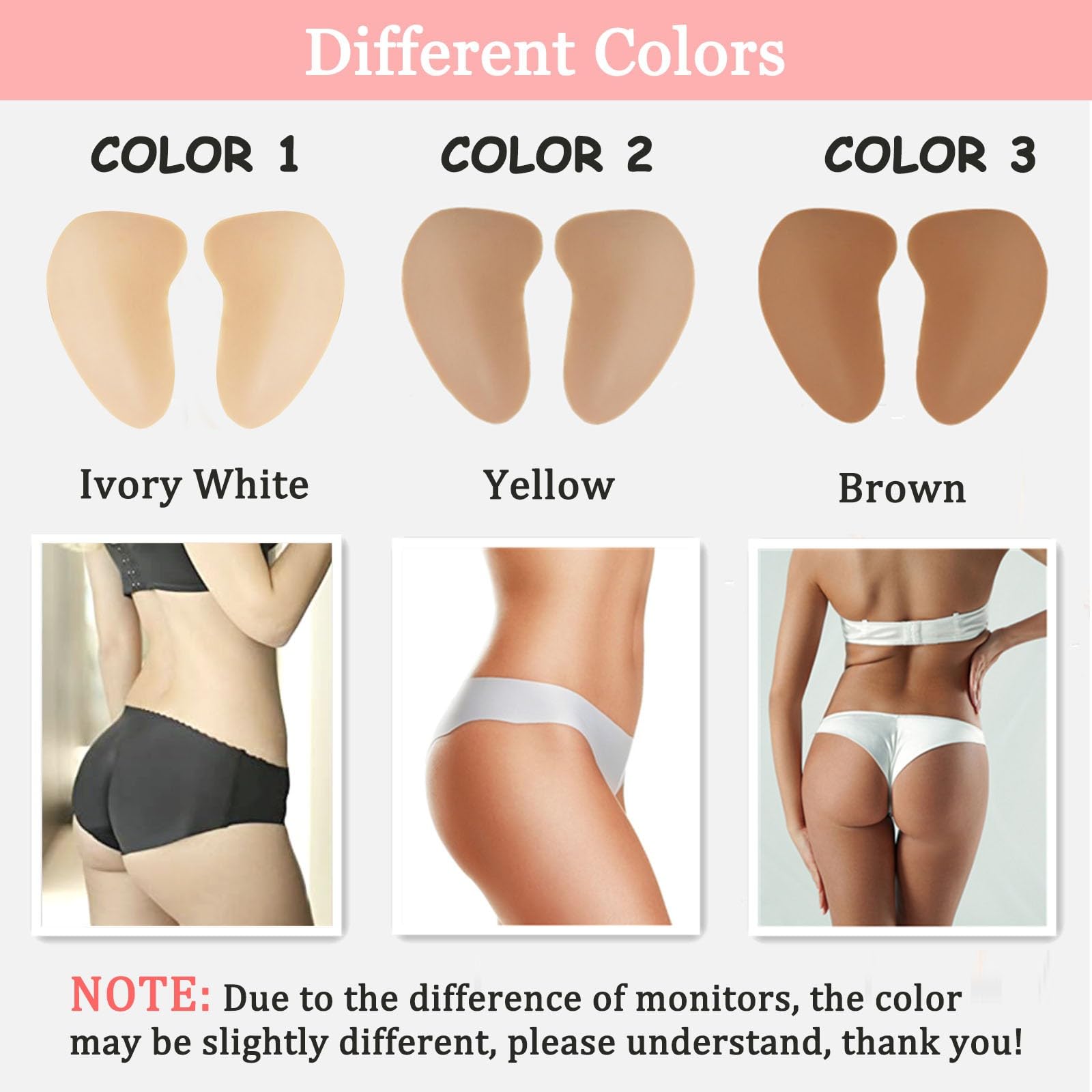 Wisfancy 2PCS Silicone Hip & Butt Pads - Crossdresser Fake Butt Enhancer, Removable Buttock Lift Shaper with Tummy Control - Perfect for Crossdressing, Cosplay & Body Contouring Under Clothes
