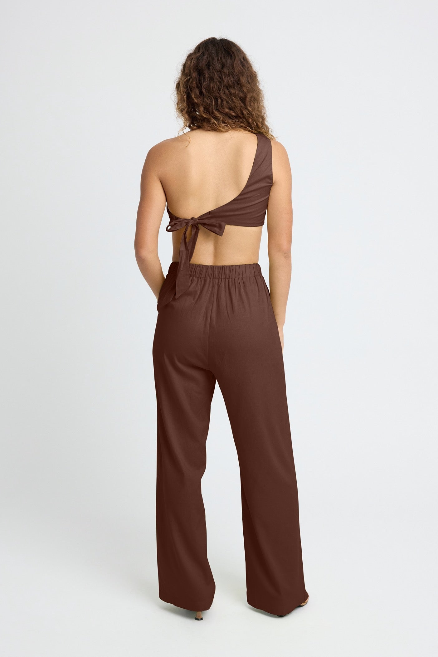 Briar Linen Wide Leg Pants for Women - Comfortable High Waisted Trousers in Chocolate Brown | Perfect for Summer, Office Wear & Casual Outfits