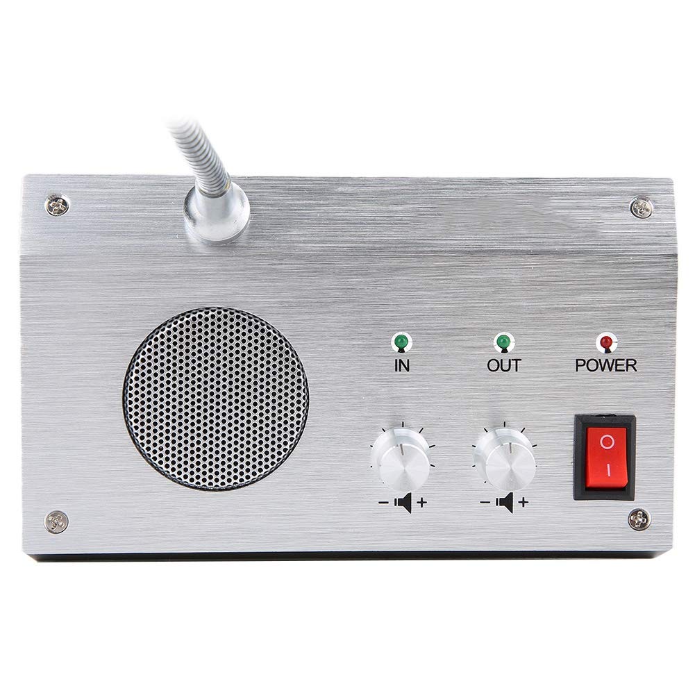 Dual Way Window Speaker Intercom System - Anti-Interference Through Glass Communication, High-Strength Aluminum Alloy Shell for Clear Sound - Perfect for Bank, Office, Retail Store & Transportation Station Windows (Secure Customer Service Solution)