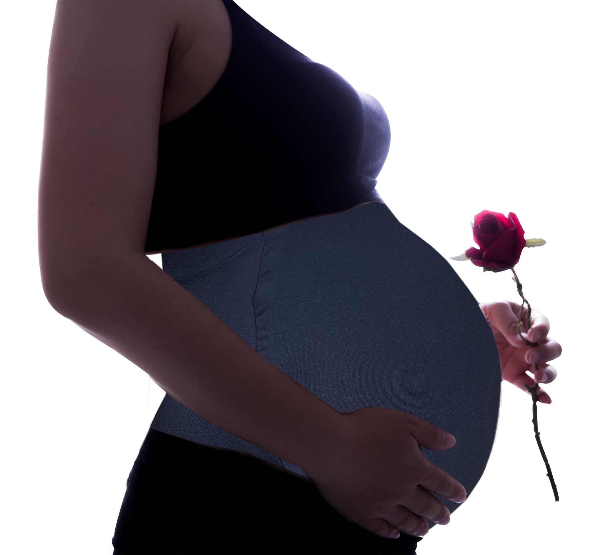 BIMEI Realistic Fake Pregnancy Belly for Adults - Large Black Maternity Belly Pouch for Pregnant Women, Actors & Cosplay - Perfect for Halloween, Theater, Role Play & Maternity Photography