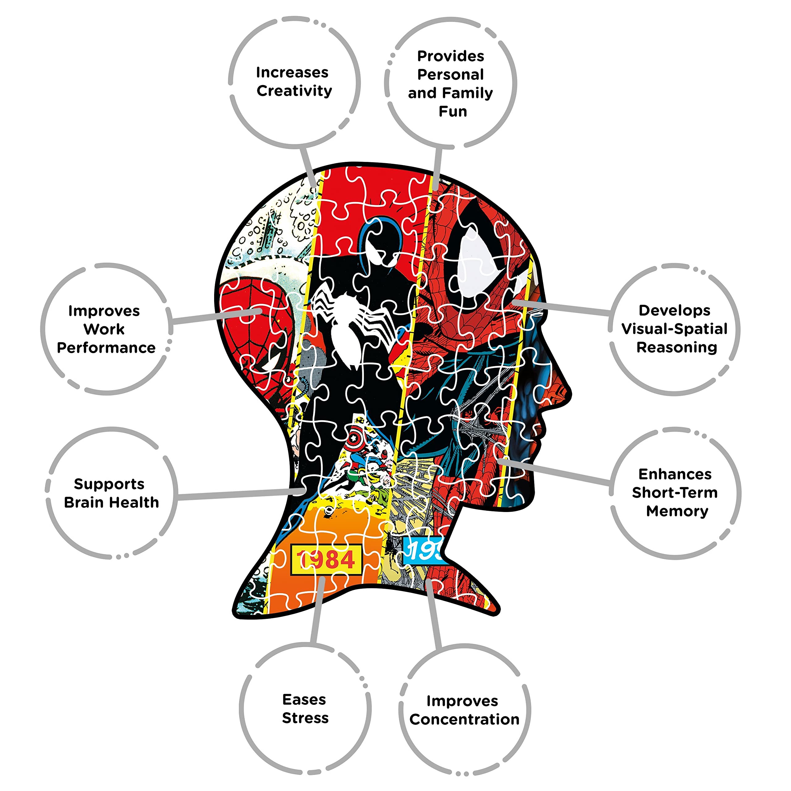 Marvel Spider-Man 1000 Piece Jigsaw Puzzle - Officially Licensed Glare-Free Puzzle for Adults & Teens - 20