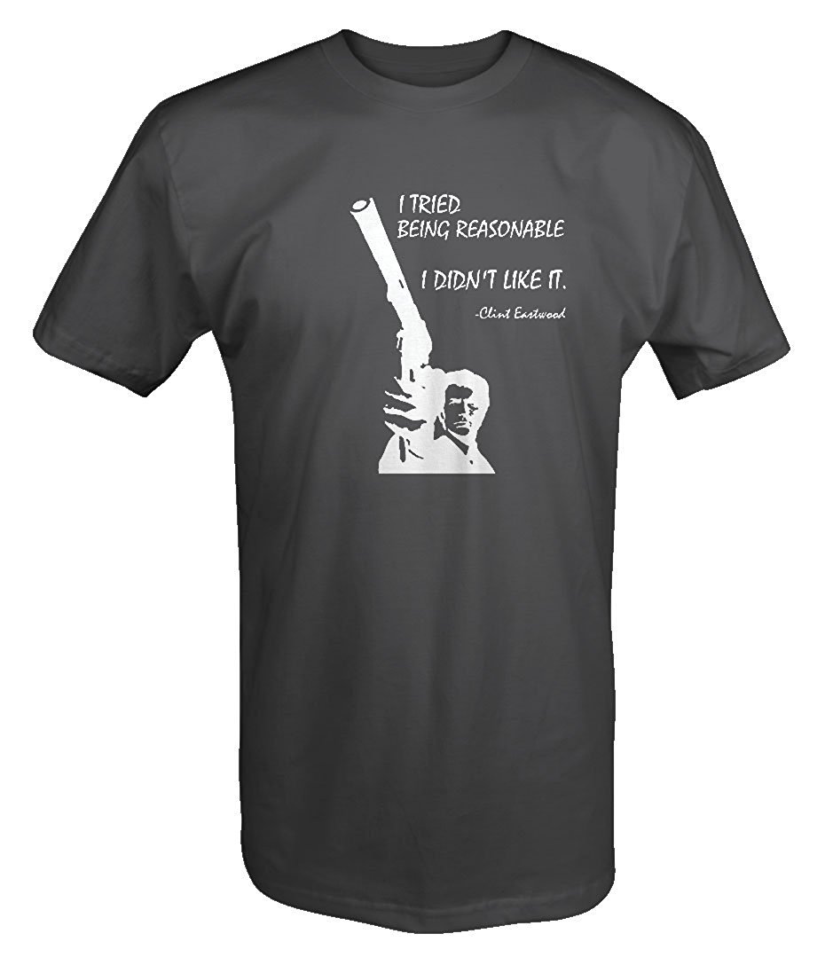 LesGo Vintage Clint Eastwood Dirty Harry Movie Quote T-Shirt - Classic Gun Film Fan Apparel for Men & Women - Perfect for Movie Nights, Cosplay & Gifts