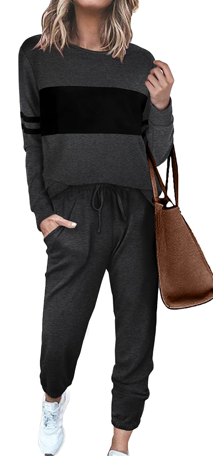 Sipaya Women's Colorblock Sweatsuit Set - 2 Piece Casual Lounge Outfit | Comfortable & Stylish for Home, Travel, and Relaxation | Fall 2022 Fashion