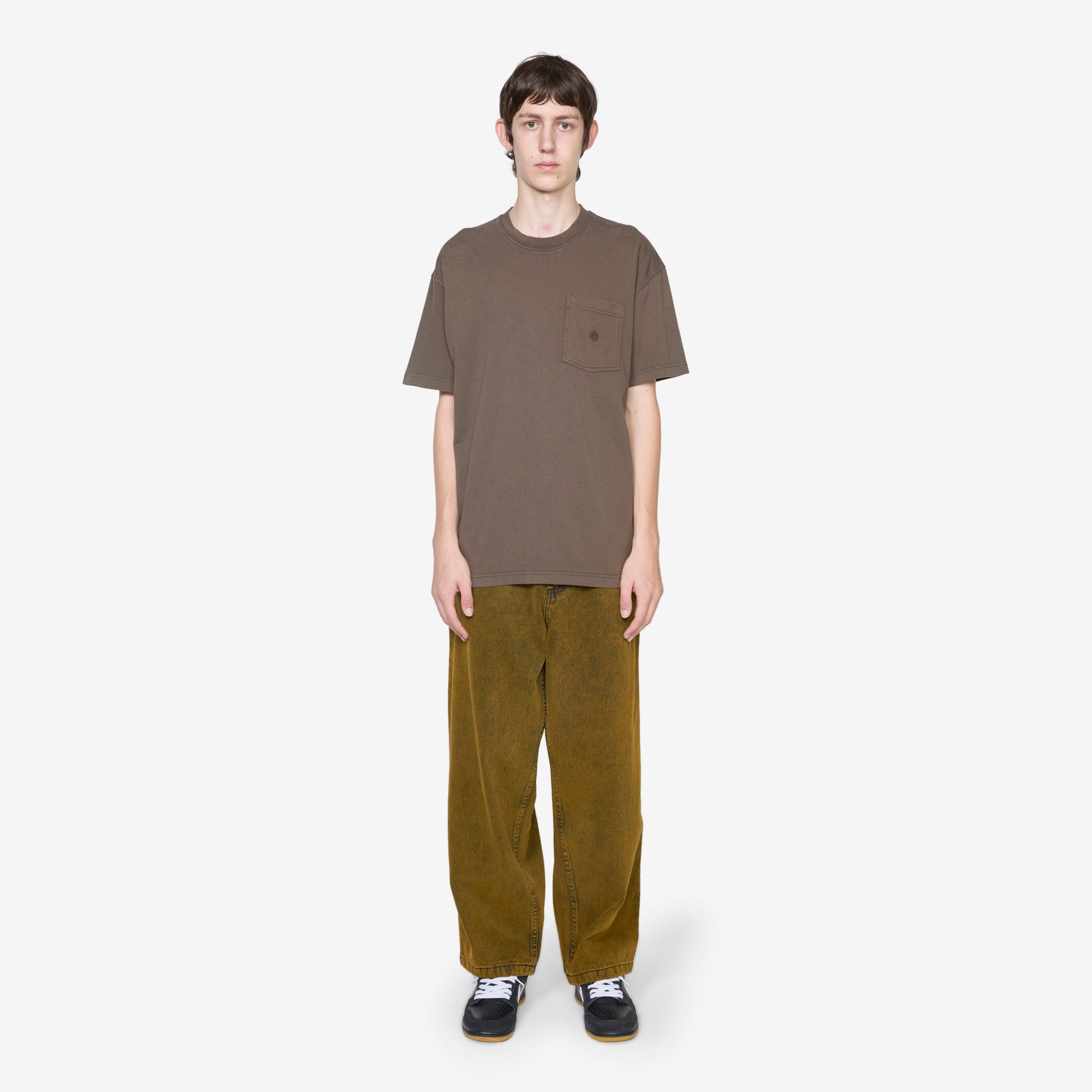 Brown Pocket T-Shirt for Men - Comfortable Casual Tee for Everyday Wear, Outdoor Activities & Layering