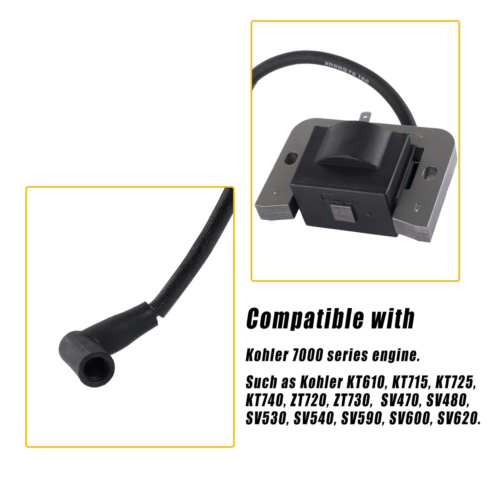 Boine 32-584-06-S 2Pcs Ignition Coil Module Compatible with Kohler KT250 KT610 ZT720 ZT730 SV590 SV5400 Lawn Mower Engines - Replaces OEM 3258406 - Perfect for Lawn Mower Tune-Ups & Engine Repairs