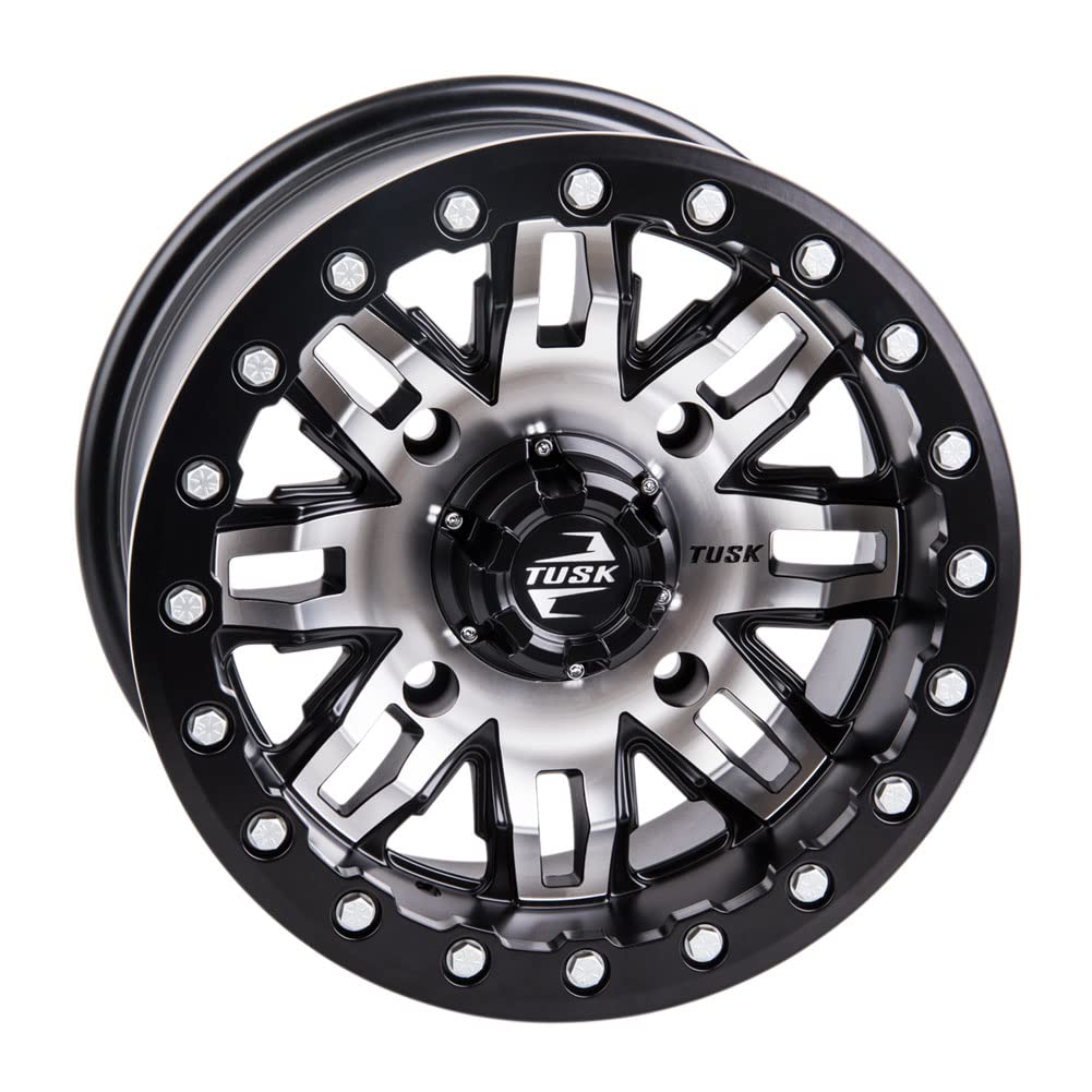 15x7 Tusk Teton Beadlock Wheel 5.0+2.0 Machined Black for TRACKER SVX 1000 2020 - Off-Road Adventure