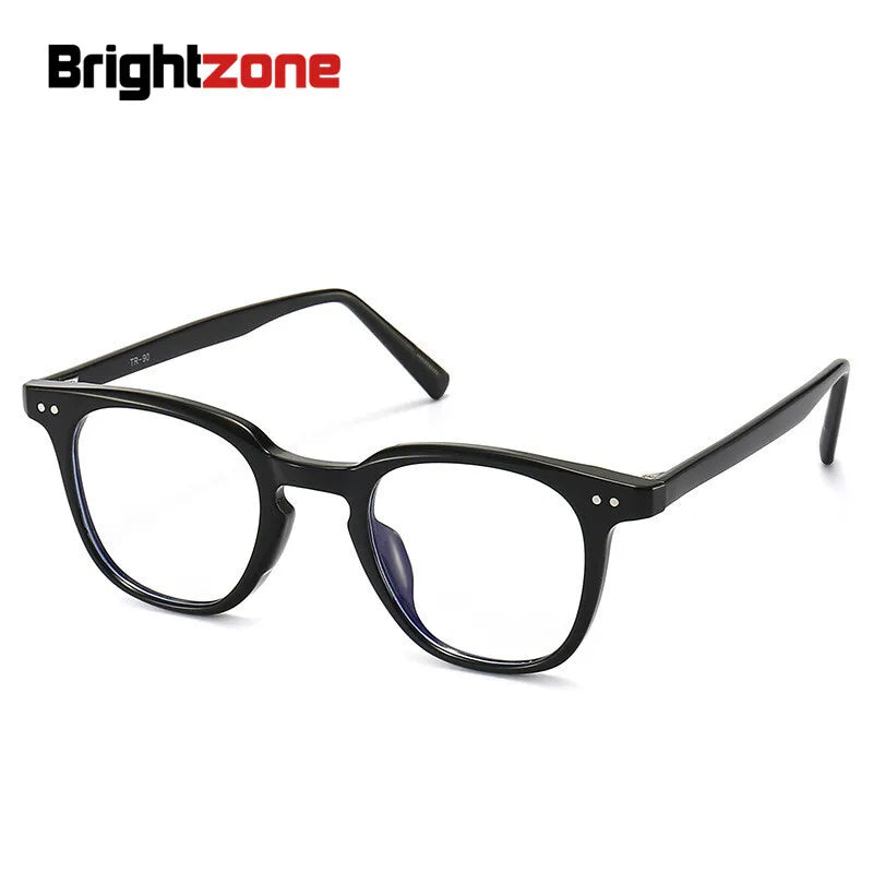 Brightzone Unisex Full Rim Oval Square TR90 Titanium Eyeglasses Frame 73007 - Lightweight & Durable for Work, Reading & Daily Wear