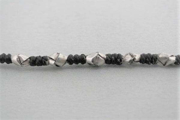 Folded Bead Bracelet in Black - Pure Silver Jewelry for Women | Elegant & Stylish Accessory for Everyday Wear, Parties & Gifts