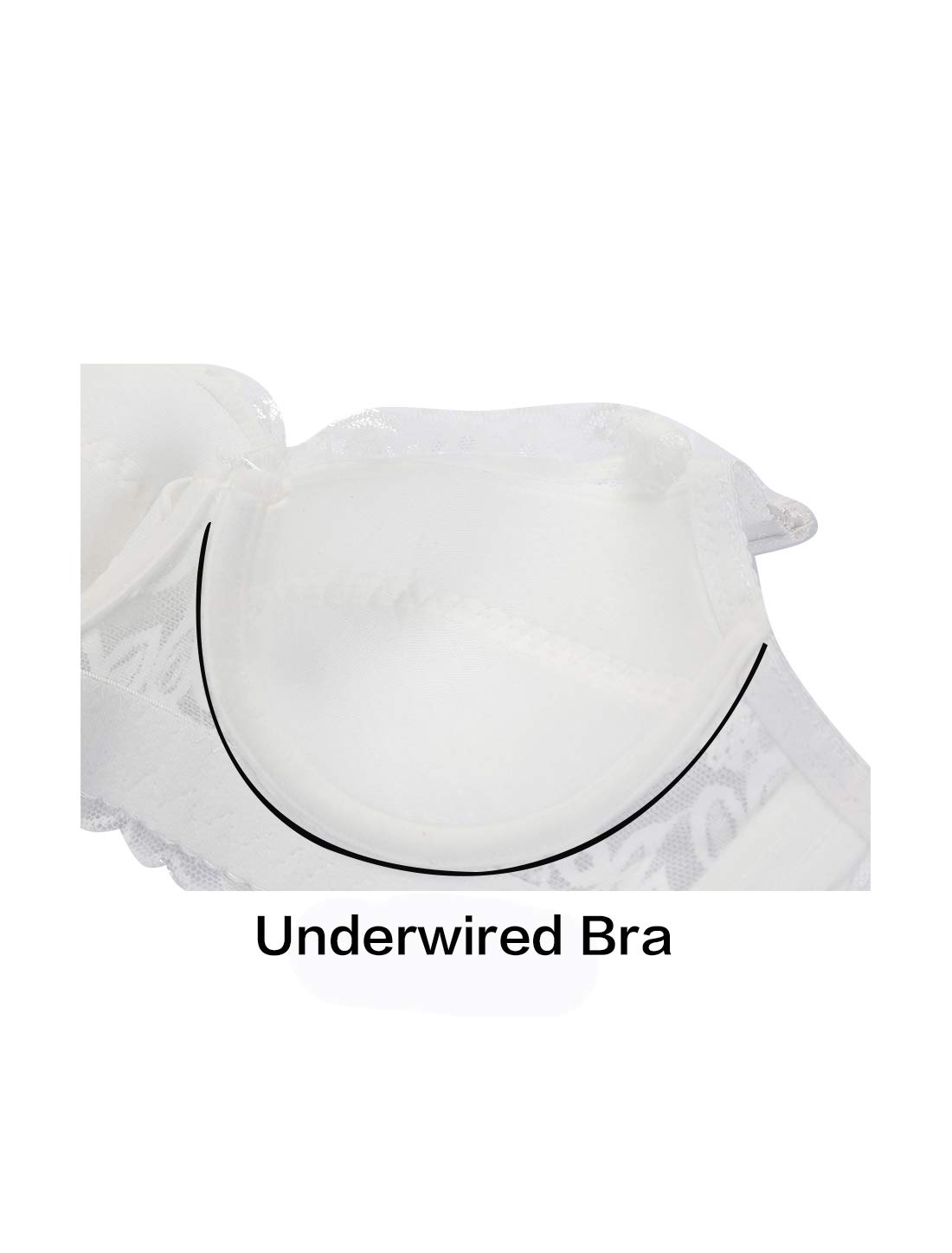 uxcell Women's Full Cup Bra - Breathable Comfort Floral Lace Full Coverage Non-Padded Underwire Bra for Everyday Wear & Special Occasions