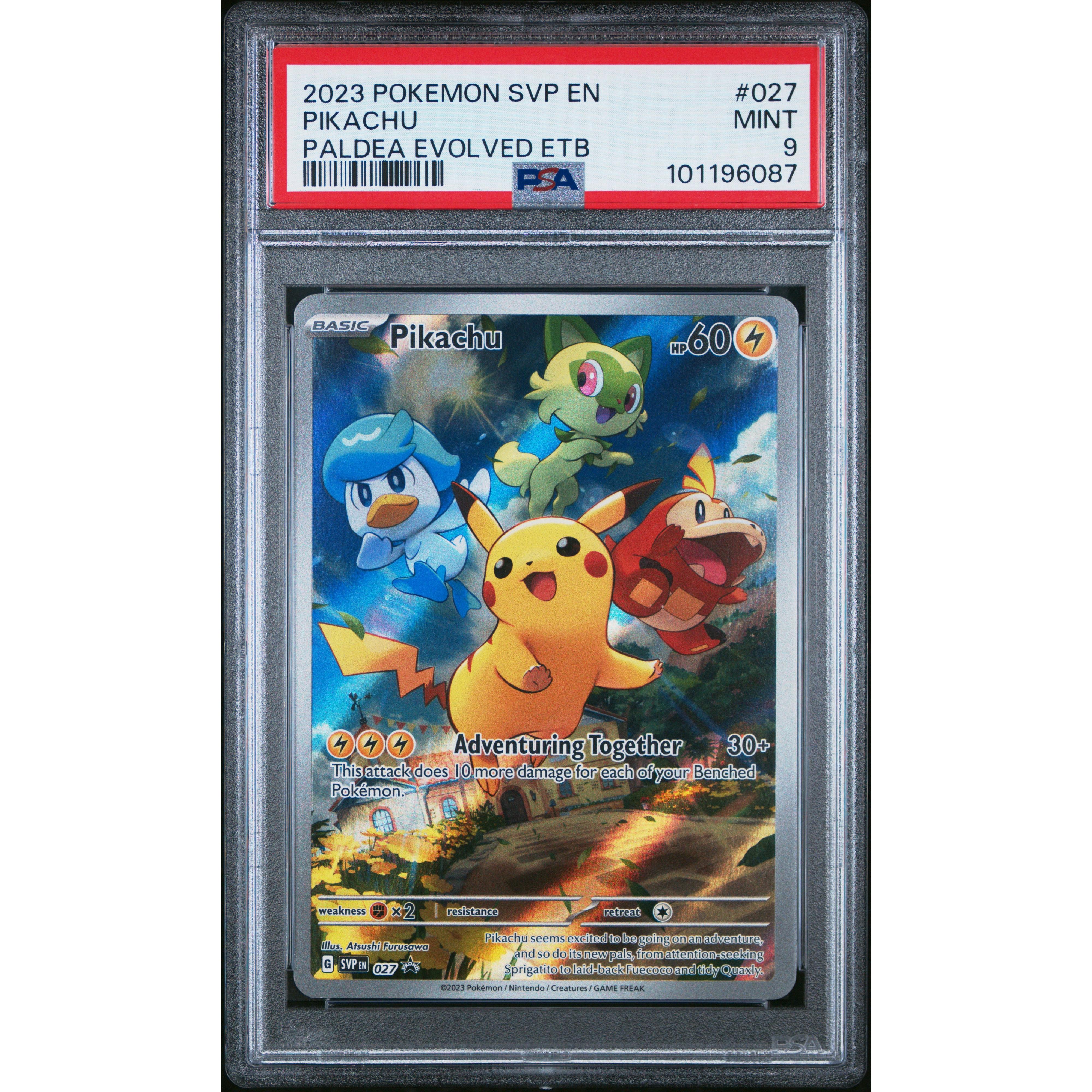 2023 Pokemon Scarlet Violet Promo Pikachu SVP027 PSA 9 Graded Card - Rare Collectible for Trading Card Game Enthusiasts & Pokemon Fans - Perfect for Display, Gaming Tournaments, and Investment Collections
