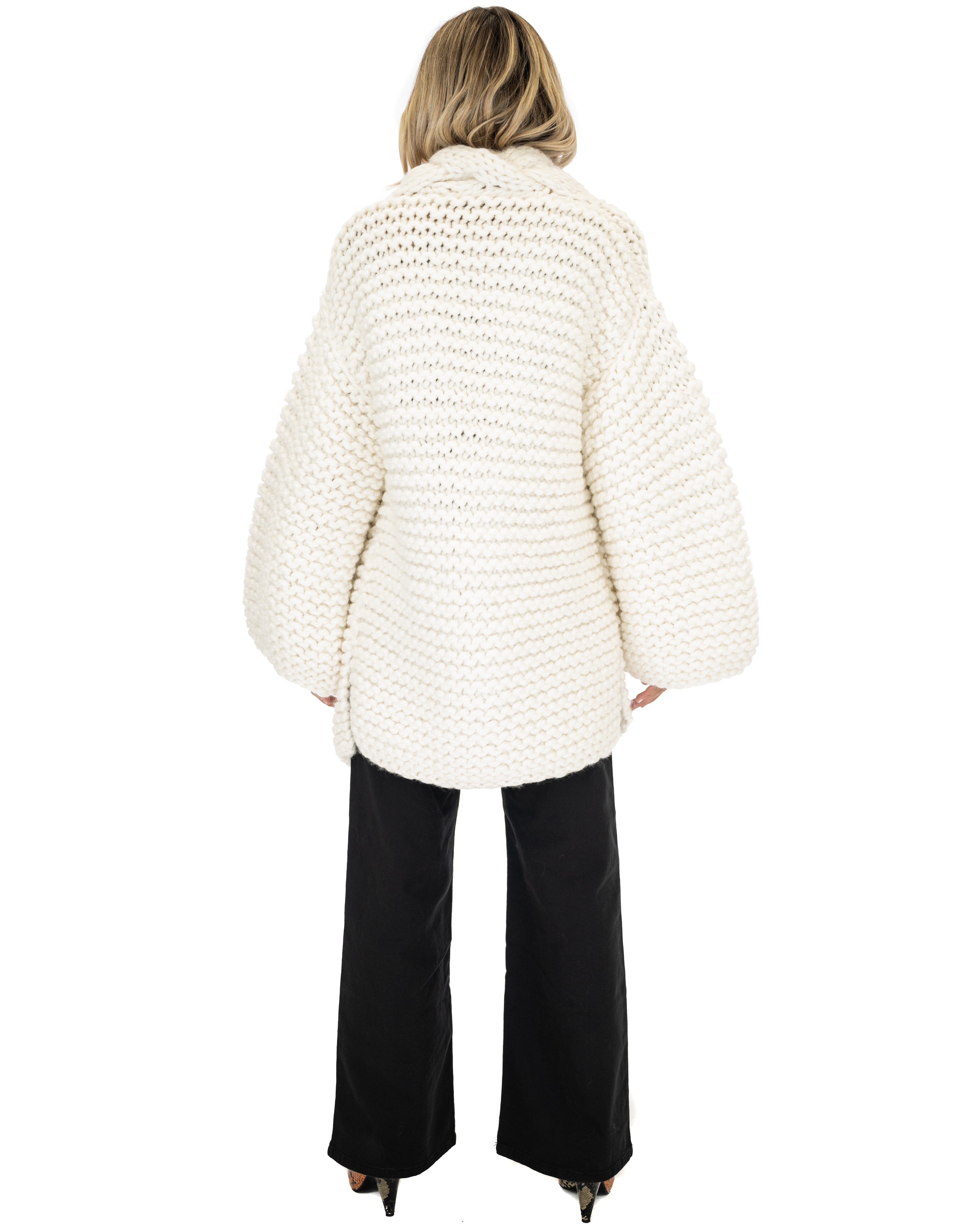 Women's Cable Knit Coat - Soft Wool Winter Jacket for Ladies - Perfect for Cold Weather, Office Wear & Casual Outfits
