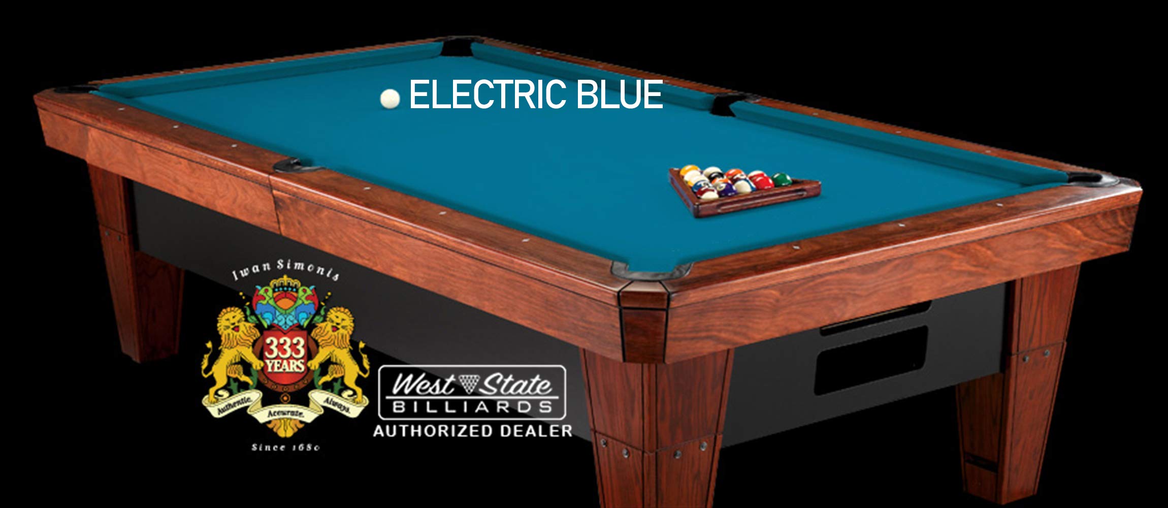 Simonis 860 Premium Pool Table Cloth Replacement Kit for 8-Foot Tables - Includes Precut Bed & Rail Cloth, Horsehair Brush, Spots & Chalk (Electric Blue) | Perfect for Home Game Rooms & Professional Billiards Tournaments