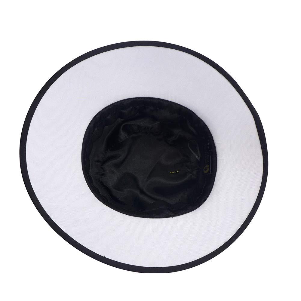 Elegant Black & White Derby Hats with Feather for Women | Formal Church & Wedding Hats | Stylish Bucket Hat for Sunday Service, Tea Party & Special Occasions