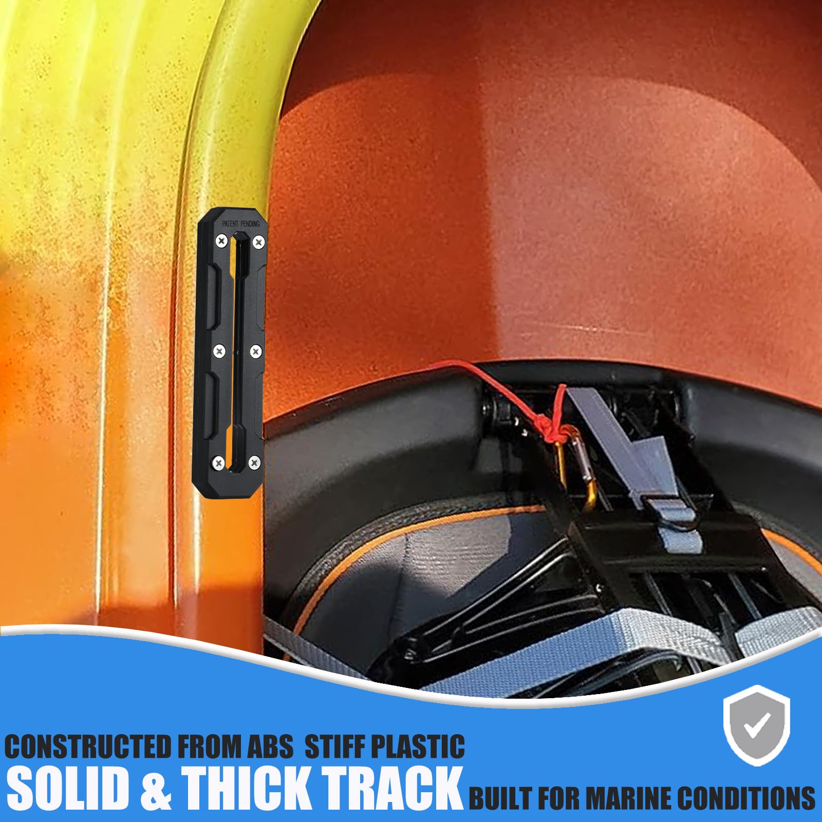 Premium Kayak Track Mount System - 2 Pack Black Low Profile 10.5