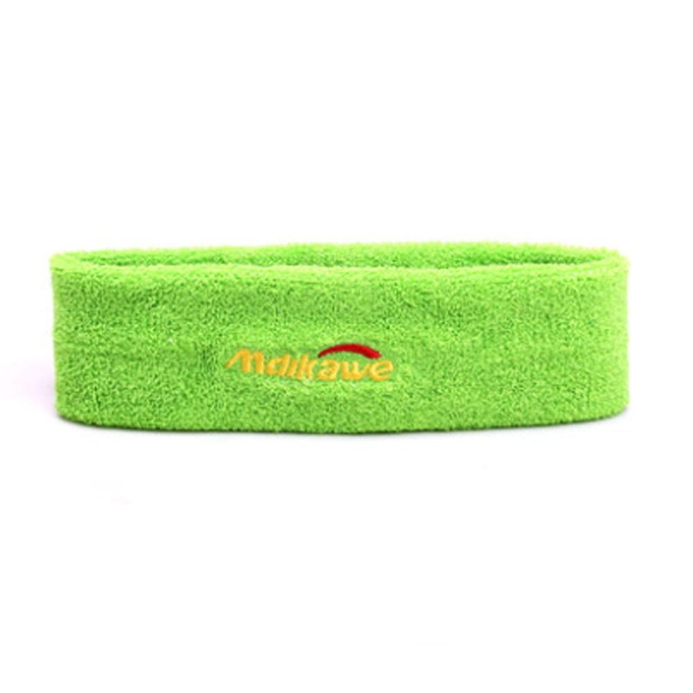 Black Elastic Sweatband - Light Green Sports Headband for Running & Workouts