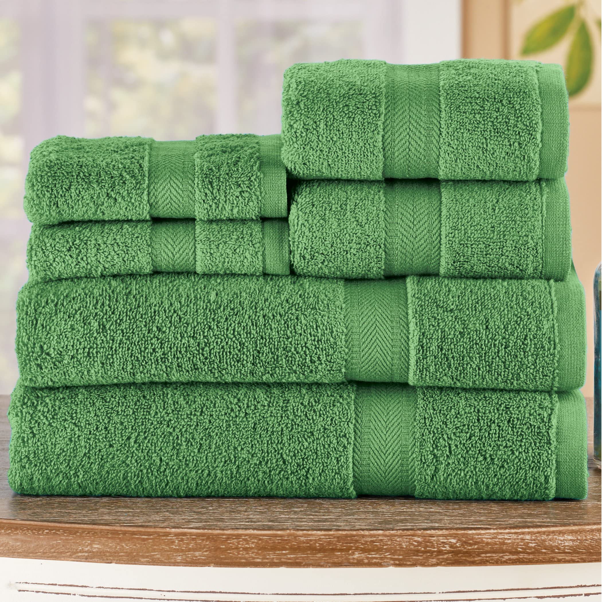 Zero Twist Luxury Bath Towel Set - 6 Piece Hotel Quality Bath Towels for Bathroom, Spa & Travel - Ultra Soft & Absorbent Cotton Towels for Home, Gym & Beach Use