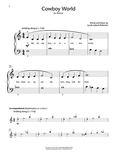 Hal Leonard Student Piano Library Showcase Solo Level 2 Elementary - Cowboy World Piano Book for Beginners | Perfect for Piano Lessons & Home Practice