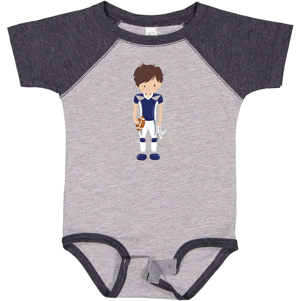 Inktastic Cute Brown Hair American Football Baby Bodysuit - Soft Cotton Rugby Onesie for Newborns & Infants - Perfect for Game Day, Sports Parties & Family Photos