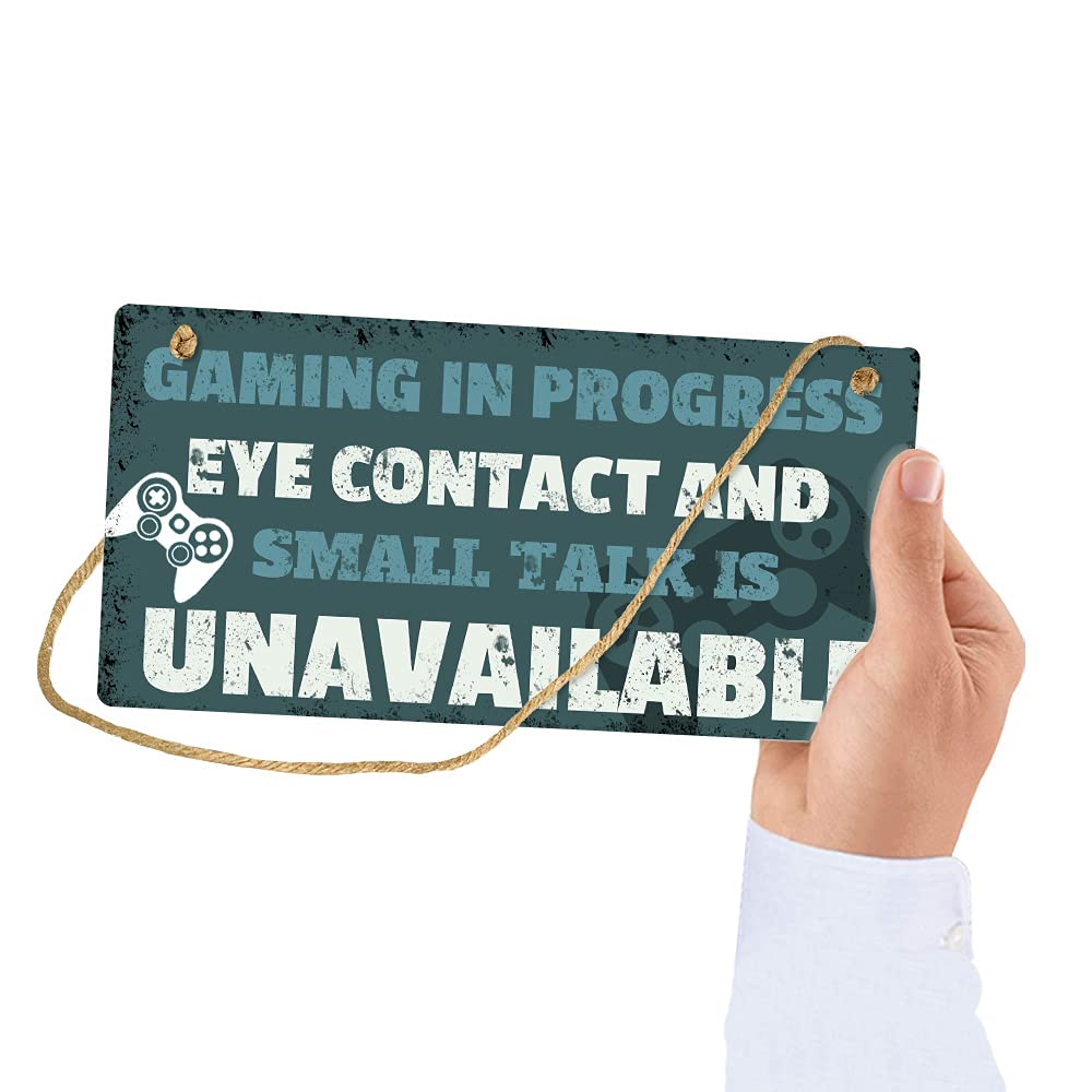 Funny Gaming Wall Sign - 10x5 Inches for Bedroom & Game Room Decor