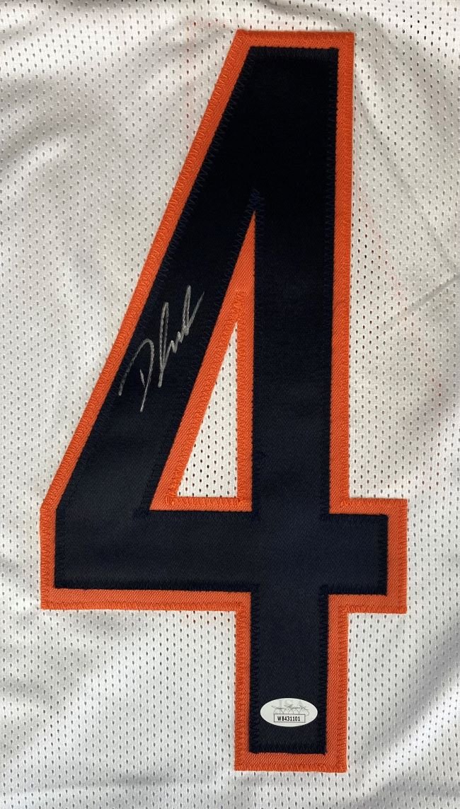 D'Andre Swift Chicago Bears Signed White Football Jersey with JSA COA - Perfect for NFL Fans, Collectors & Sports Memorabilia Displays