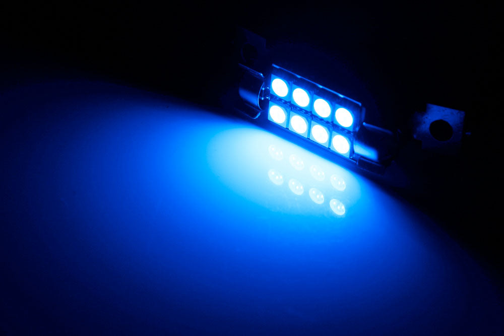 1pc HID Blue 8 SMD Error Free 578 2112 6411 LED Dome Trunk Cargo Light Bulb - Perfect for Car Interior Lighting, Truck Bed, Van Storage Area & DIY Auto Upgrades
