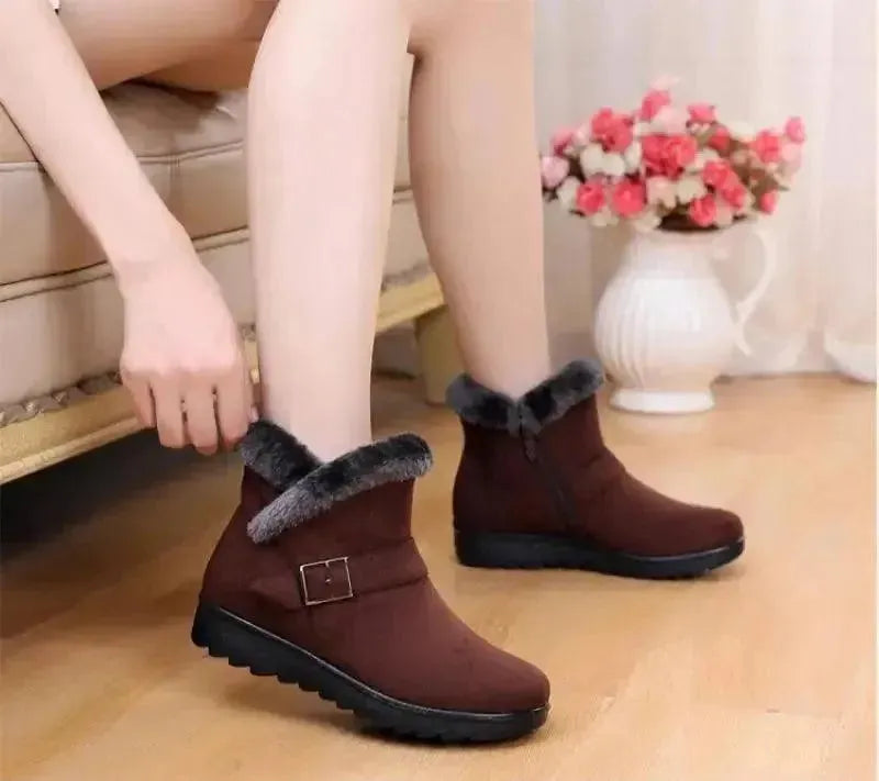 Women's Warm Plush Snow Boots - Waterproof Winter Boots for Women - Cozy Slip-Resistant Snow Shoes for Cold Weather, Hiking & Outdoor Activities