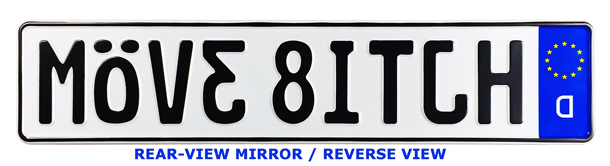 Funny German License Plate - Move Bitch Novelty Car Tag - Perfect for Car Enthusiasts & Prank Gifts