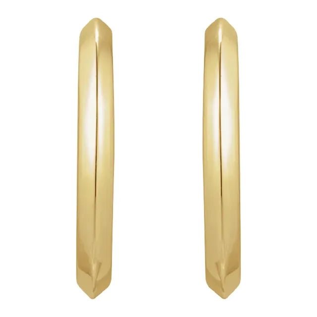 14K Gold Knife Edge Hoop Earrings for Women - Dainty Thin Edge Huggie Hoops - Minimalist Everyday Jewelry for Work, Date Night & Special Occasions