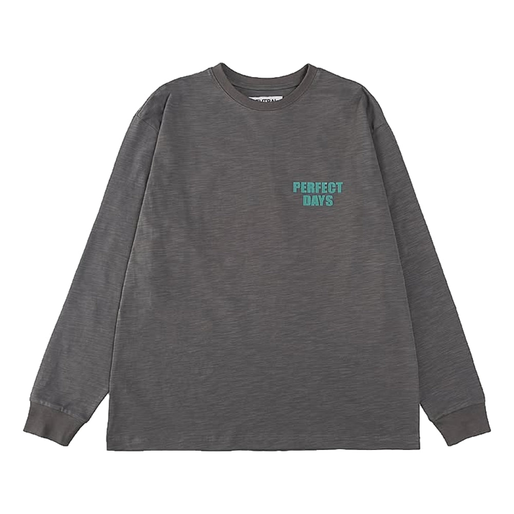 NEUTRAL SOCIETY Perfect Days Long Sleeve Big Tee - Dark Grey | Oversized Comfort Shirt for Casual Wear & Street Style