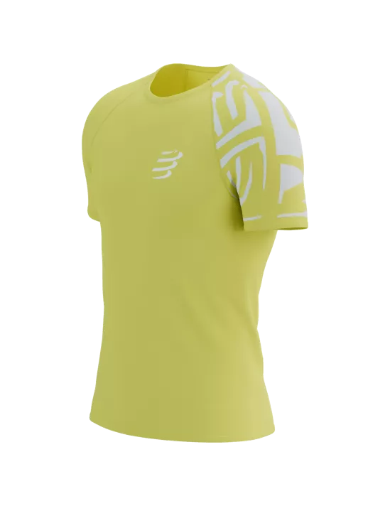 Compressport Men's Performance Training Short Sleeve T-Shirt - Moisture Wicking, Breathable Green Sheen Activewear for Running, Gym & Outdoor Workouts