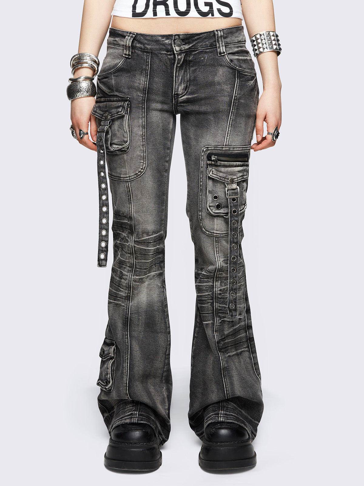Elsie Black Flared Jeans for Women - High Waist Stretch Denim Pants, Retro 70s Style Bootcut Jeans - Perfect for Casual Outfits, Date Nights & Vintage Fashion Looks