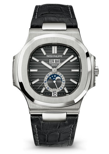 Patek Philippe Nautilus 5726A-001 Men's Watch | 40.5mm Stainless Steel Case | Black Dial with Annual Calendar & Moon Phase | Luxury Dress Watch for Business, Formal Events & Collectors