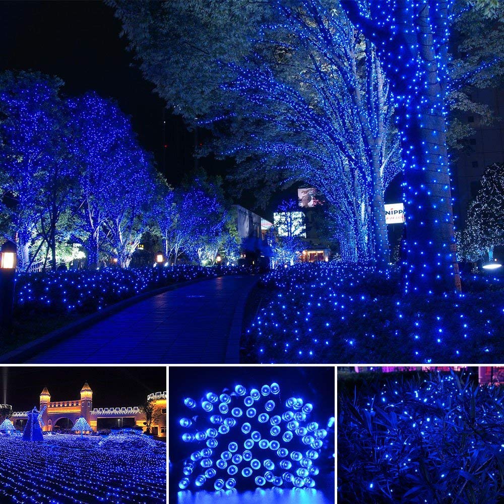 500 LED String Lights 165FT Waterproof Outdoor Lights with 8 Modes - Blue Fairy Lights for Wedding, Party, Garden, Patio, Home Decoration - Perfect for Christmas, Backyard, Bedroom & Holiday Decor